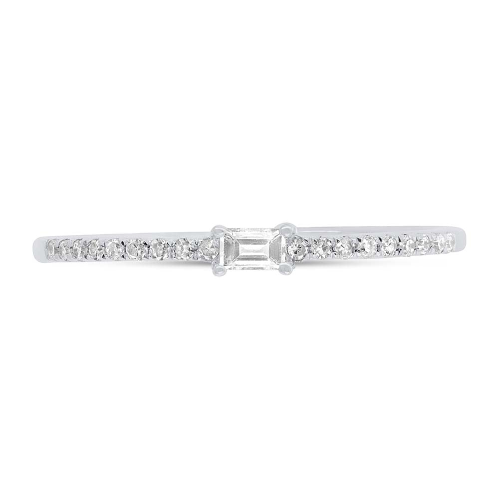0.11Ct 14K W/G Diamond Baguette Lady's Ring
