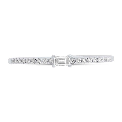 0.11Ct 14K W/G Diamond Baguette Lady's Ring