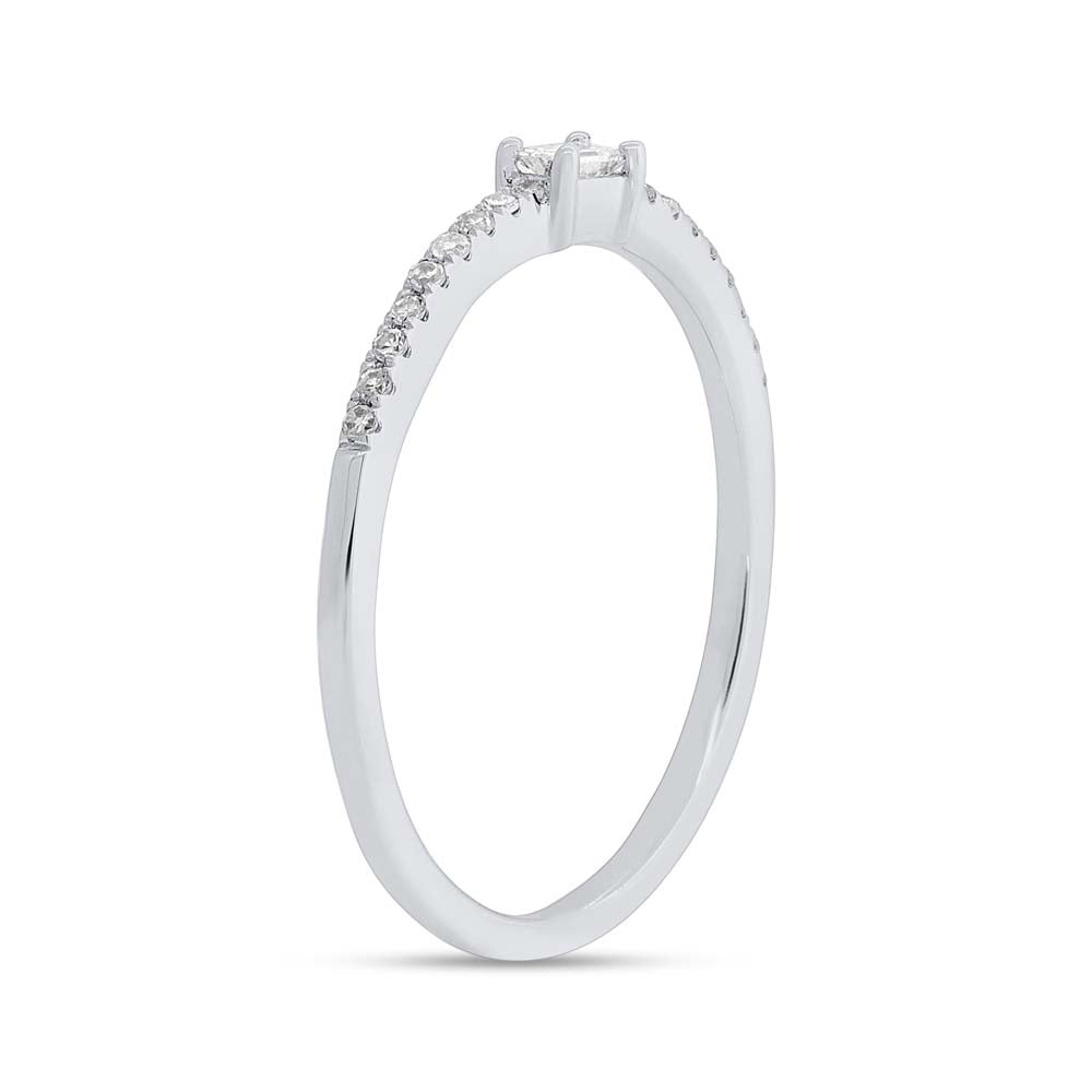0.11Ct 14K W/G Diamond Baguette Lady's Ring