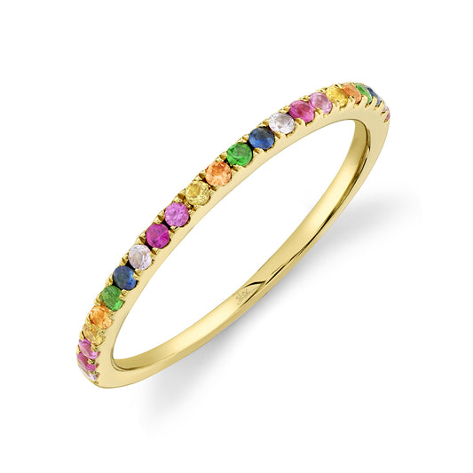 0.28Ct 14K Y/G Multi-Color Stone Lady's Band