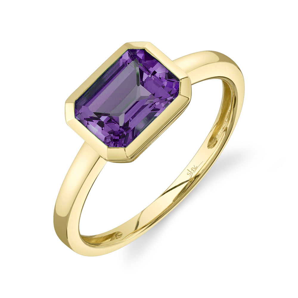 1.18Ct 14K Y/G Amethyst Lady's Ring