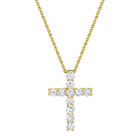 0.32Ct 14K Y/G Diamond Cross Necklace