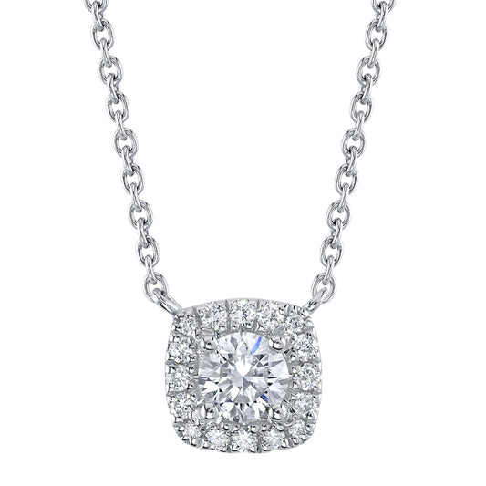 0.34Ct 14K W/G Diamond Necklace