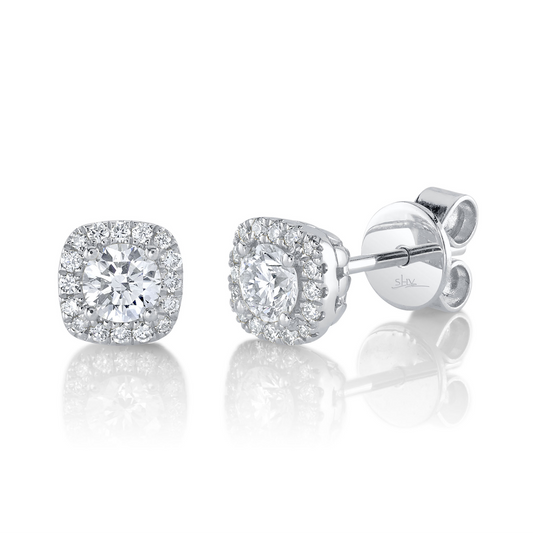 0.61Ct 14K W/G Diamond Stud Earring