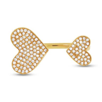 0.33Ct 14K Y/G Diamond Pave Heart Ring