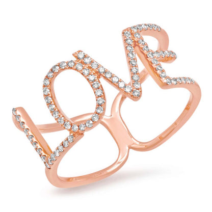 0.20Ct 14K R/G Diamond "Love" Ring