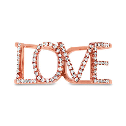0.20Ct 14K R/G Diamond "Love" Ring