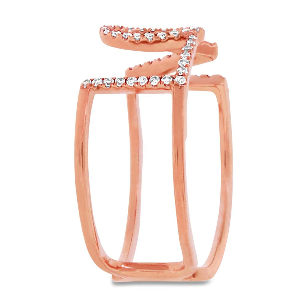 0.20Ct 14K R/G Diamond "Love" Ring