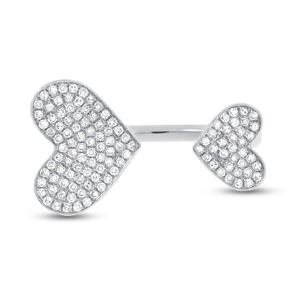 0.33Ct 14K W/G Diamond Pave Heart Ring