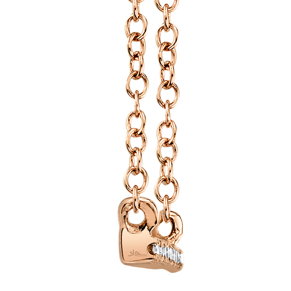 0.08Ct 14K R/G Diamond Bar Necklace