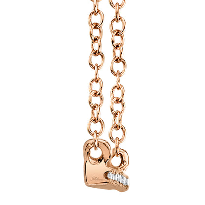 0.08Ct 14K R/G Diamond Bar Necklace