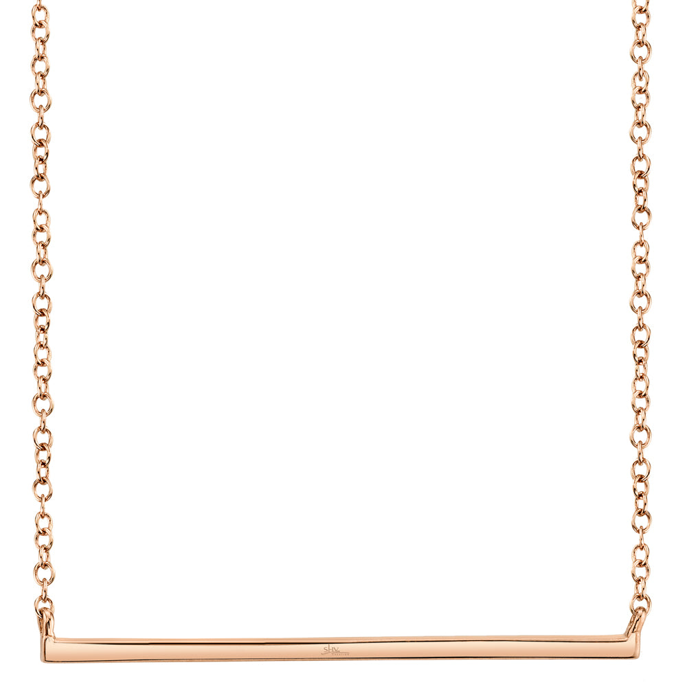 0.08Ct 14K R/G Diamond Bar Necklace