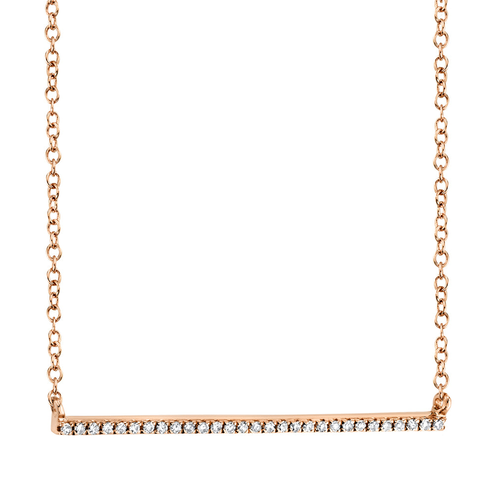 0.08Ct 14K R/G Diamond Bar Necklace
