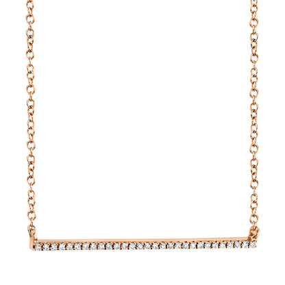 0.08Ct 14K R/G Diamond Bar Necklace