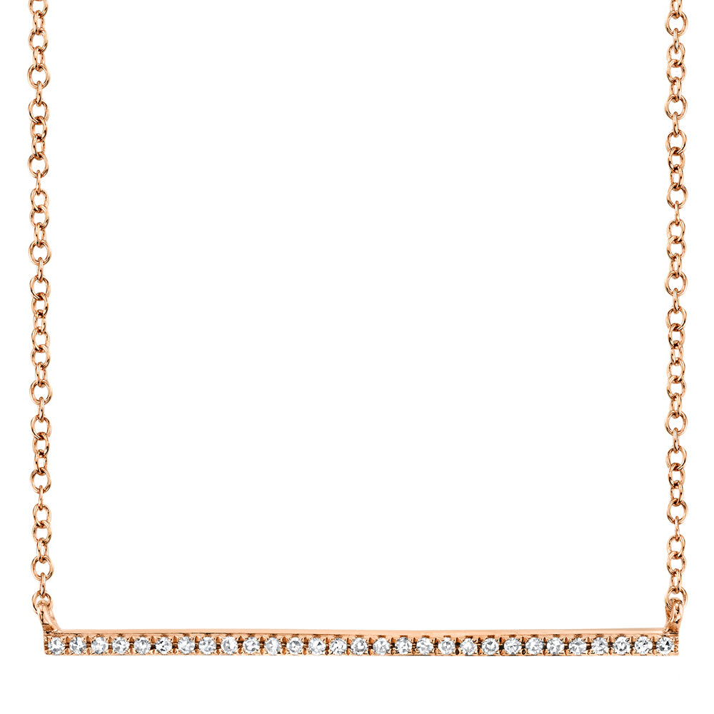 0.08Ct 14K R/G Diamond Bar Necklace