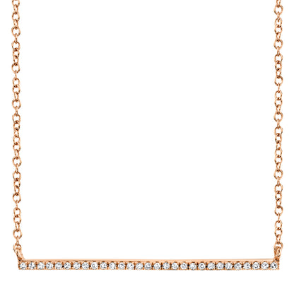 0.08Ct 14K R/G Diamond Bar Necklace