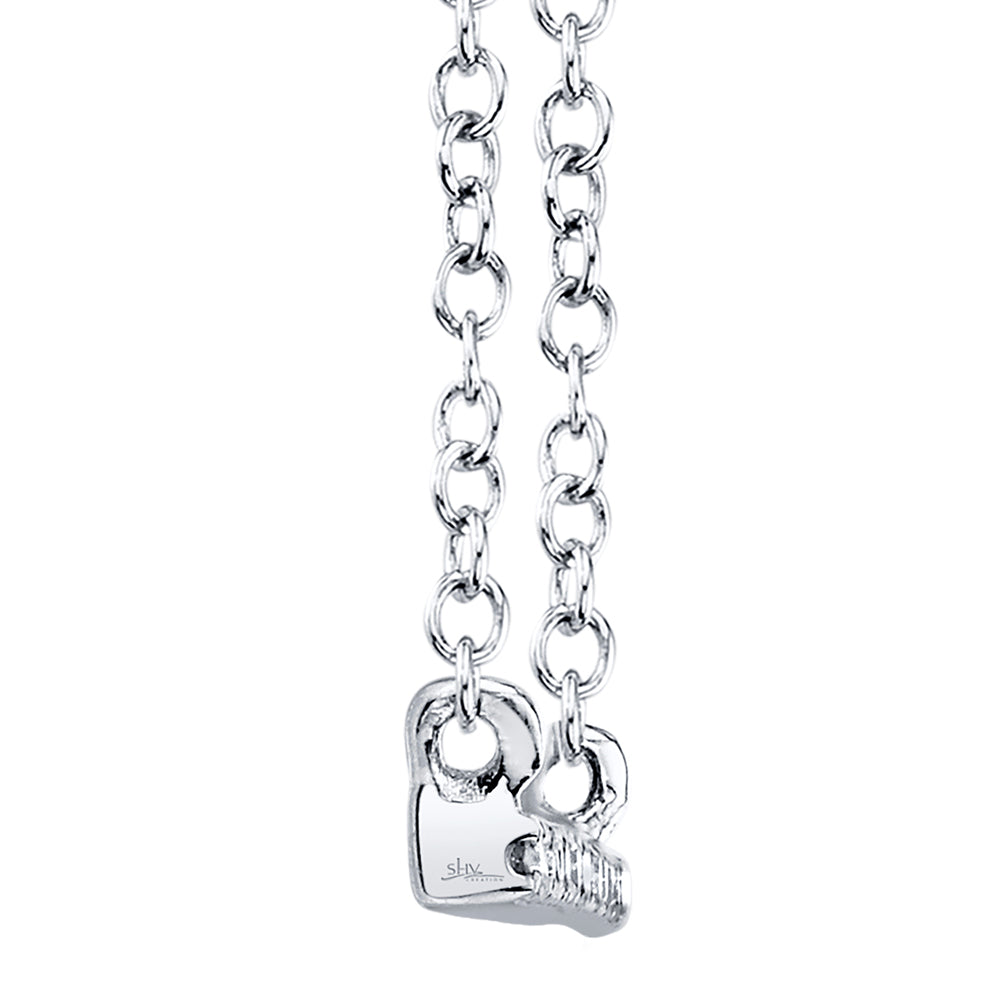 0.08Ct 14K W/G Diamond Bar Necklace