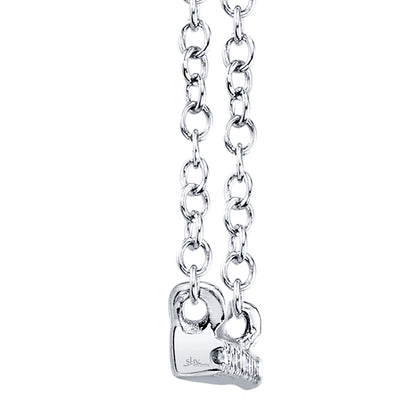 0.08Ct 14K W/G Diamond Bar Necklace