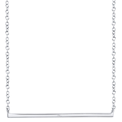 0.08Ct 14K W/G Diamond Bar Necklace