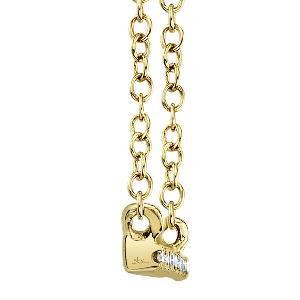 0.08Ct 14K Y/G Diamond Bar Necklace