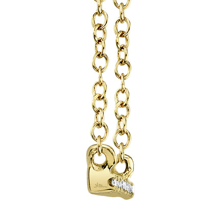 0.08Ct 14K Y/G Diamond Bar Necklace