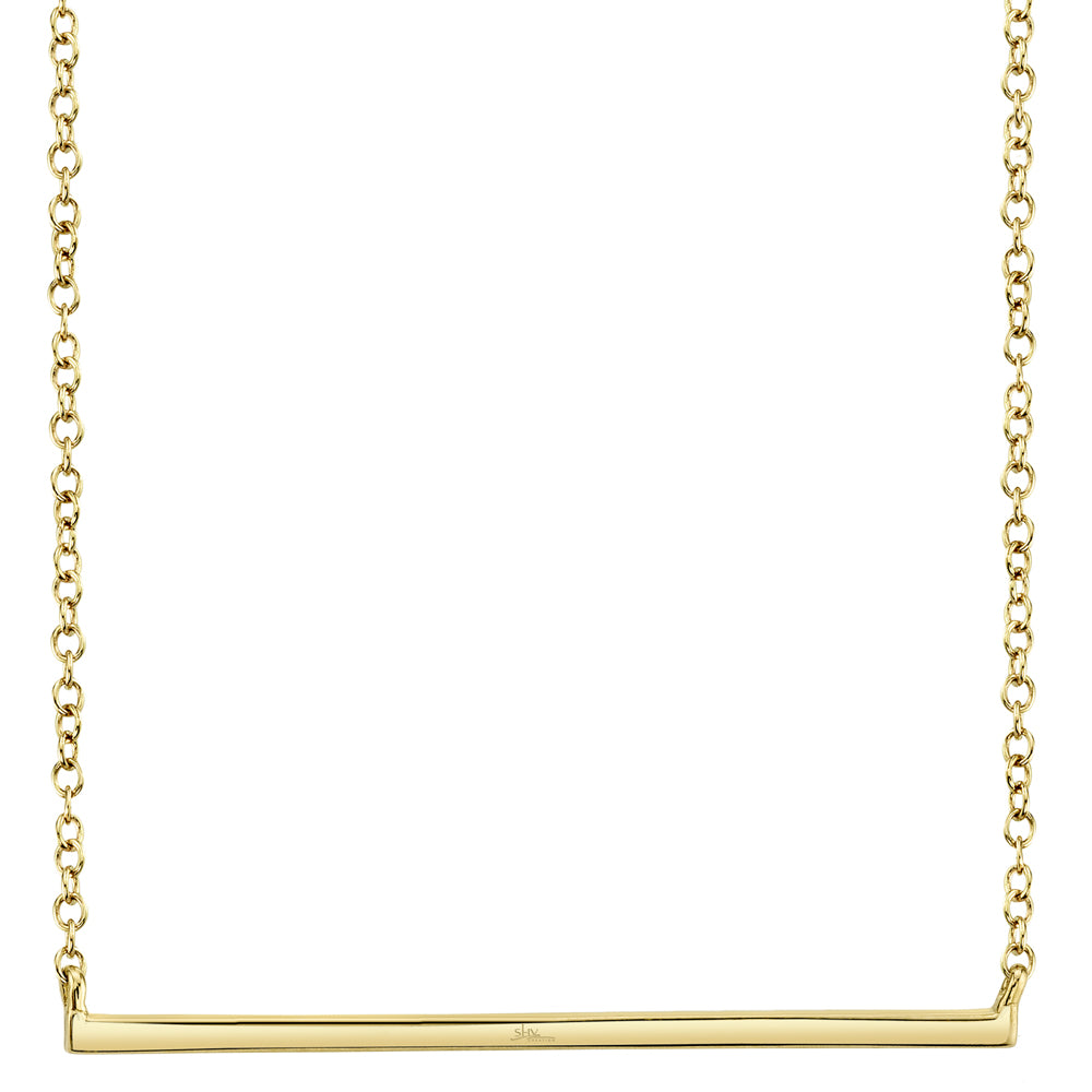 0.08Ct 14K Y/G Diamond Bar Necklace