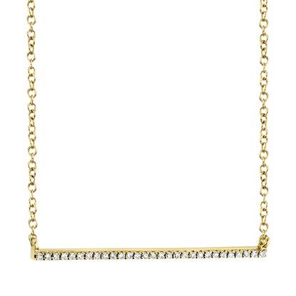 0.08Ct 14K Y/G Diamond Bar Necklace
