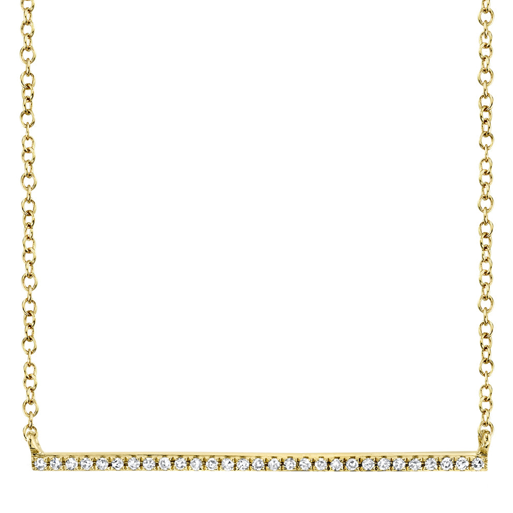 0.08Ct 14K Y/G Diamond Bar Necklace