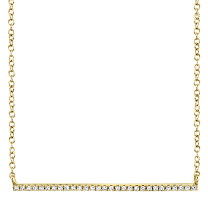 0.08Ct 14K Y/G Diamond Bar Necklace