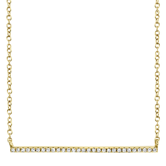 0.08Ct 14K Y/G Diamond Bar Necklace