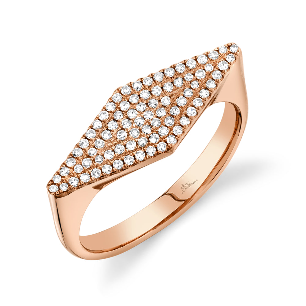 0.25Ct 14K R/G Diamond Pave Lady's Ring