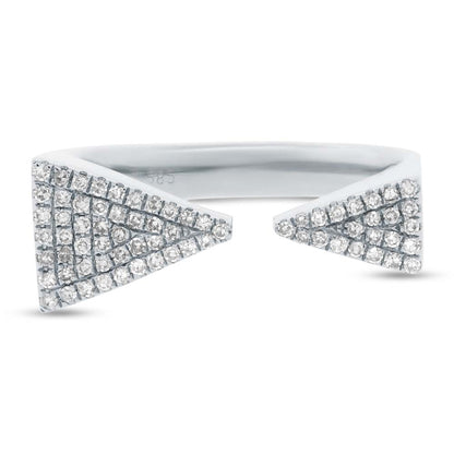 0.22Ct 14K W/G Diamond Pave Triangle Ring
