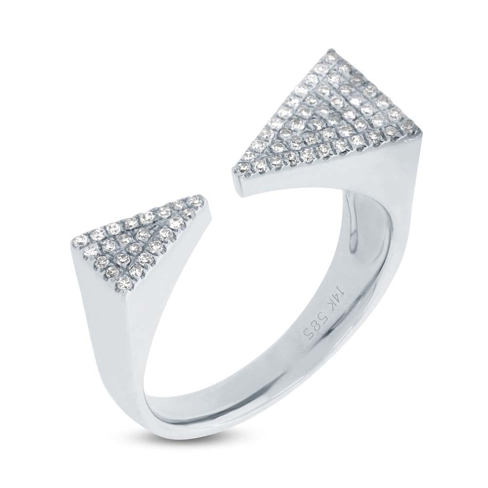 0.22Ct 14K W/G Diamond Pave Triangle Ring
