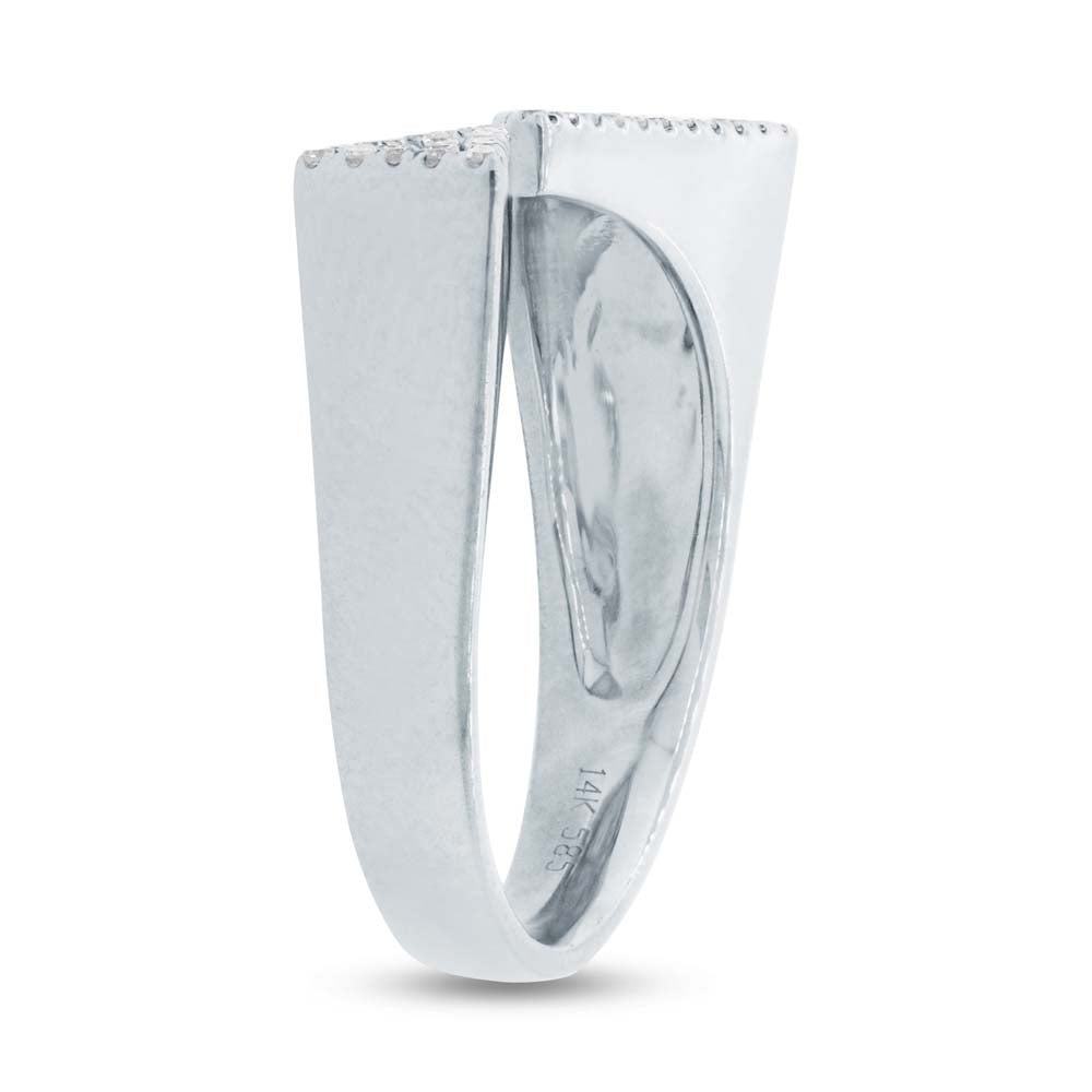 0.22Ct 14K W/G Diamond Pave Triangle Ring