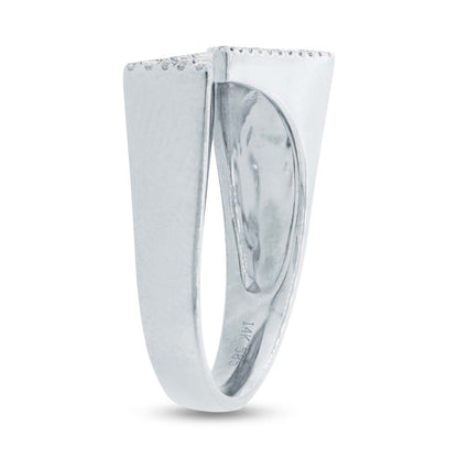 0.22Ct 14K W/G Diamond Pave Triangle Ring