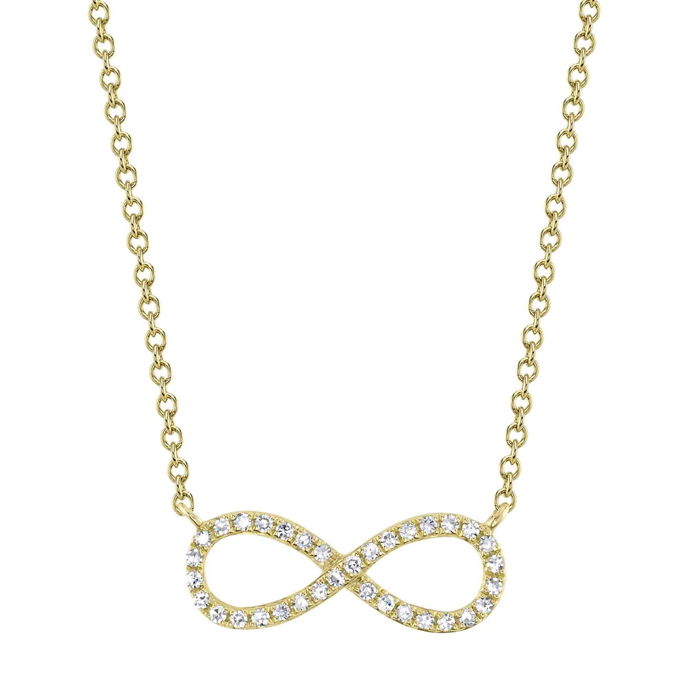 0.09Ct 14K Y/G Diamond Infinity Necklace