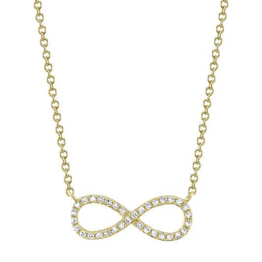 0.09Ct 14K Y/G Diamond Infinity Necklace