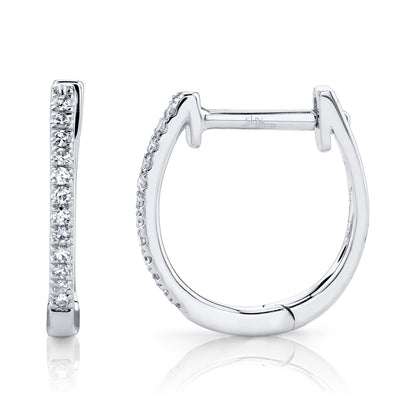 0.08Ct 14K W/G Diamond Huggie Earring