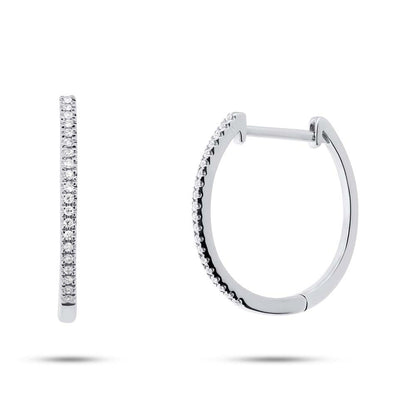 0.08Ct 14K W/G Diamond Huggie Earring