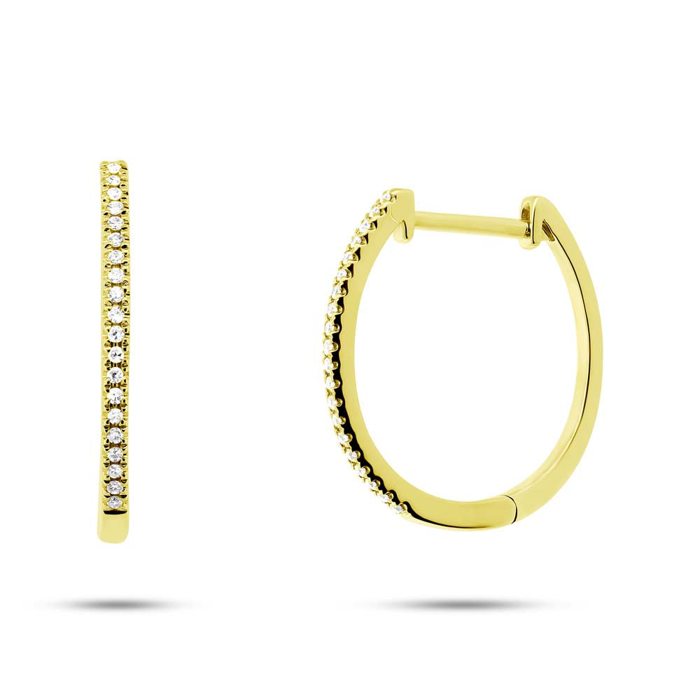 0.08Ct 14K Y/G Diamond Huggie Earring
