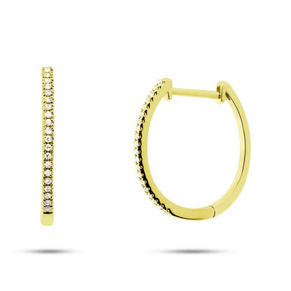 0.08Ct 14K Y/G Diamond Huggie Earring