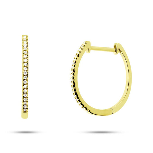 0.11Ct 14K Y/G Diamond Oval Hoop Earring