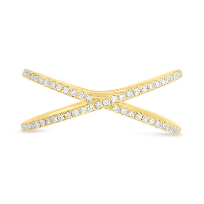 0.16Ct 14K Y/G Diamond Lady's "X" Ring