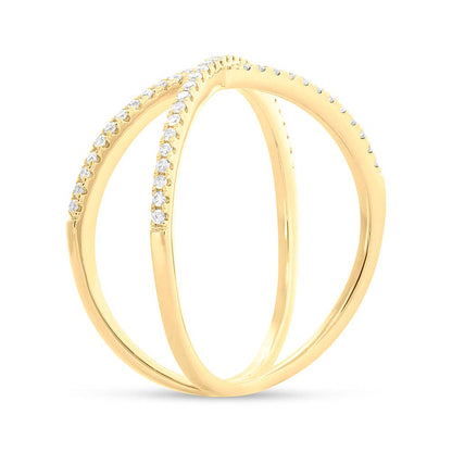 0.16Ct 14K Y/G Diamond Lady's "X" Ring