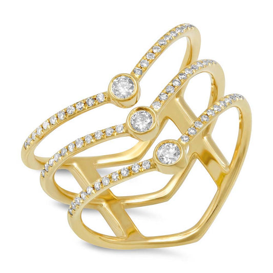 0.30Ct 14K Y/G Diamond Bezel Ring