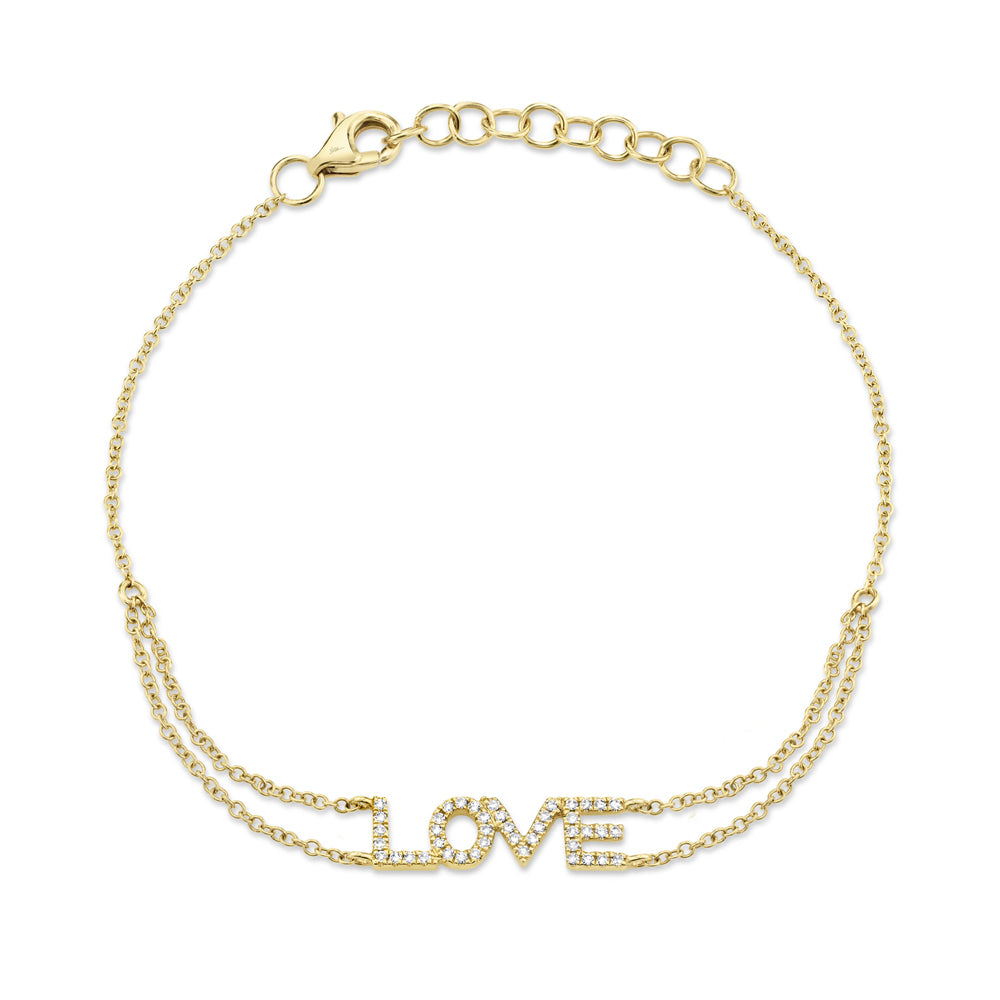0.12Ct 14K Y/G Diamond "Love" Bracelet