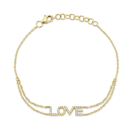 0.12Ct 14K Y/G Diamond "Love" Bracelet