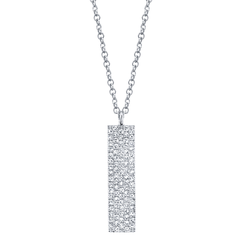0.25Ct 14K W/G Diamond Pave Necklace