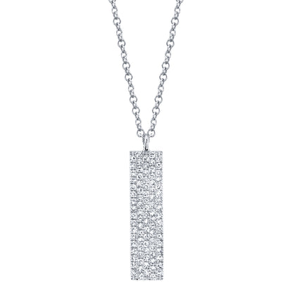 0.25Ct 14K W/G Diamond Pave Necklace