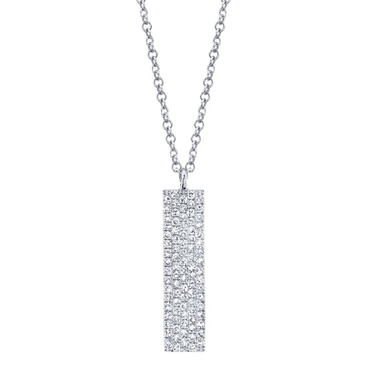 0.25Ct 14K W/G Diamond Pave Necklace